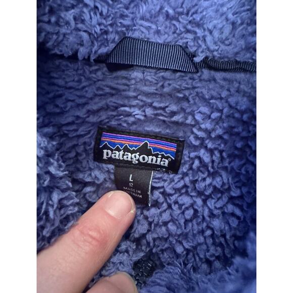 Patagonia Girls Los Gatos Sherpa Vest Jacket L (12) Smolder Blue - Picture 5 of 13